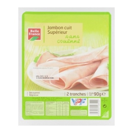 Jambon cuit sup dd x 2 tranches